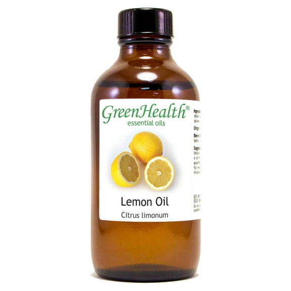 Lemon Essential Oil - 4 fl oz (118 ml) Glass Bottle w/ Cap - 100% Pure Essential Oil by GreenHealth