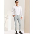 thumbnail image 3 of Unique Bargains Men's Dress Plaid Classic Fit Color Block Formal Checked Pants Dark Gray 40, 3 of 6