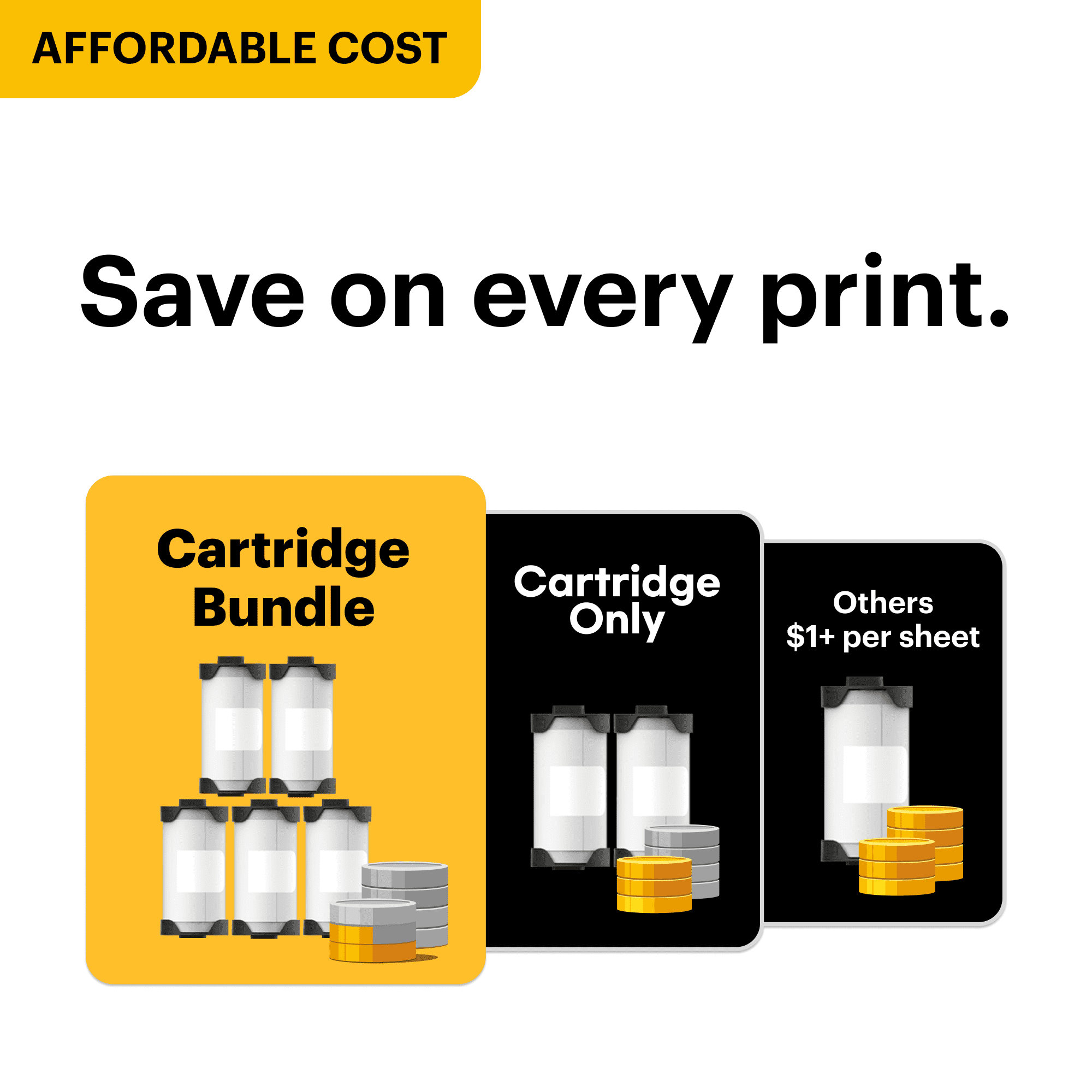Kodak Memo Shot ERA Kids instant digital camera and photo label printer cartridge bundle, White (Camera + 10 rolls)
