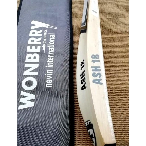 Wonberry 42mm Aprx Monster Profile Big Edge English Willow Wood Cricket Bat Full | Short Handle , White
