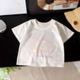 thumbnail image 2 of Gubotare Baby Tshirt Girl's Crop Top Graphic Tee Summer Round Neck Short Sleeve Pattern T Shirts (Pink,18-24 Months), 2 of 4