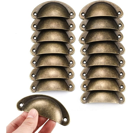HEIBIN 16 Shell Cup Handles, Vintage Drawer Pull Handles, Semicircle ...