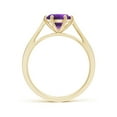 thumbnail image 2 of ANGARA Natural Tapered Shank 1.15 ct Amethyst Solitaire Ring with Diamonds in 14K Yellow Gold for Women (Size-7mm) | February Birthstone, Anniversary, Jewelry Gift for Women | Natural Amethyst Ring, 2 of 8