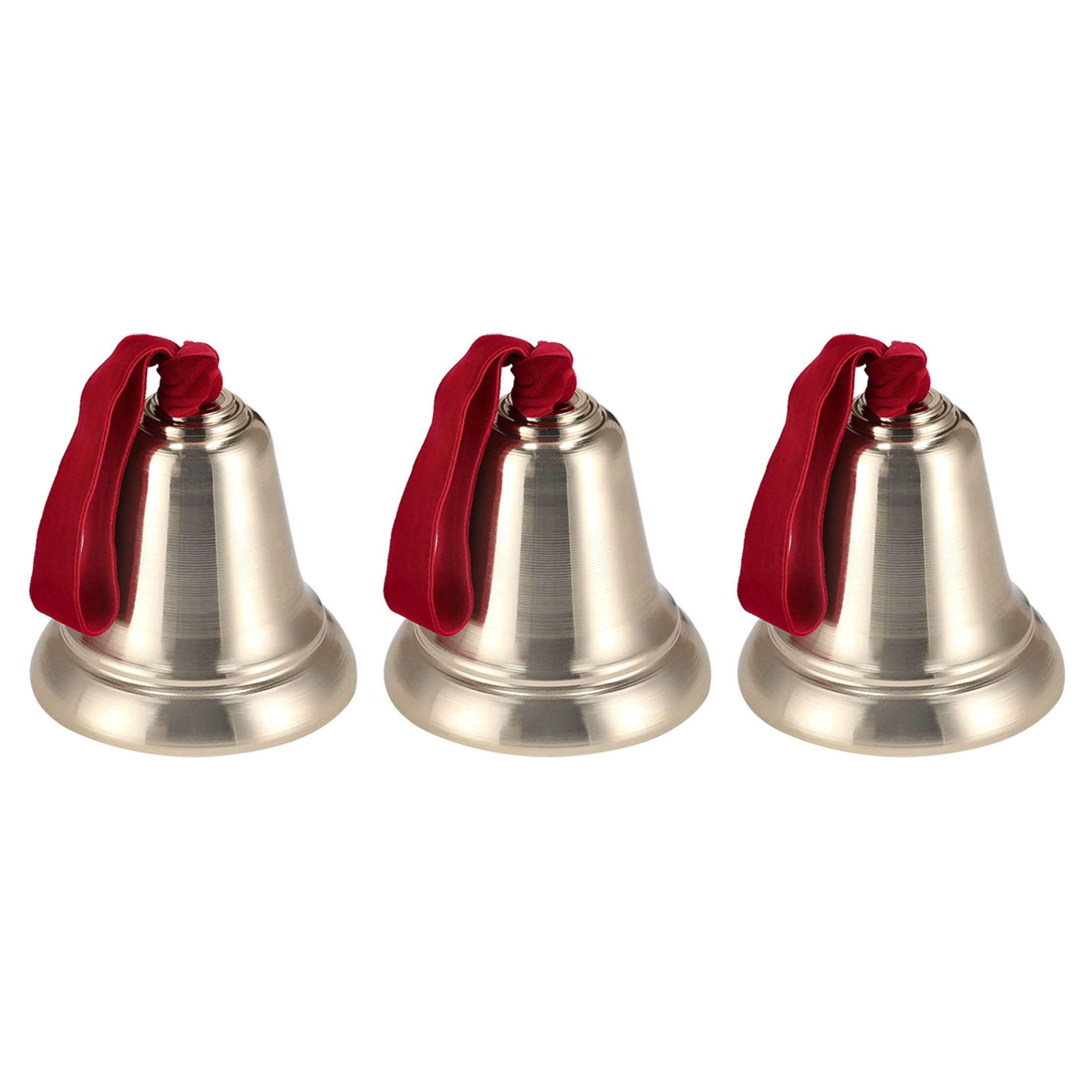 Metal Bells Christmas Decoration, Gold, 4", 3 Count, by Holiday Time