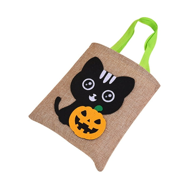 PEIXUN Sac de Bonbons Citrouille d'Halloween Réutilisable Festif avec Poignée pour Enfants et Sacs ( & Spacieux)