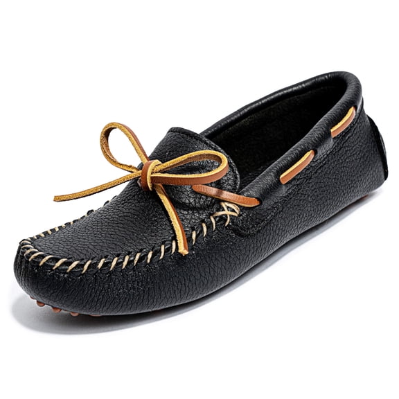 Minnetonka Women's Classic Driving Moccasin (Black, US Footwear Size System, Adult, Women, Numeric, Medium, 8.5)