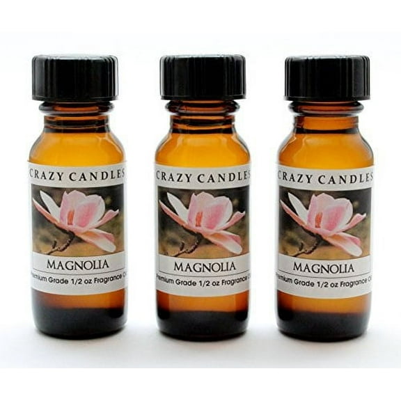 Magnolia 3 Bottles 1/2 FL Oz Each 15ml Premium Grade Scented Fragrance Oil by Crazy Candles