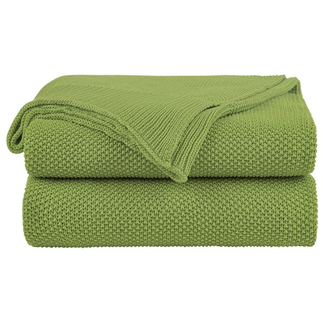 Unique Bargains Couverture Jetée Tricotée Douce 100 % Coton Unie pour Canapé Sofa Chambre
