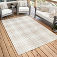 My Texas House Hampshire Plaid 8 X 10 Driftwood Reversible Outdoor Rug