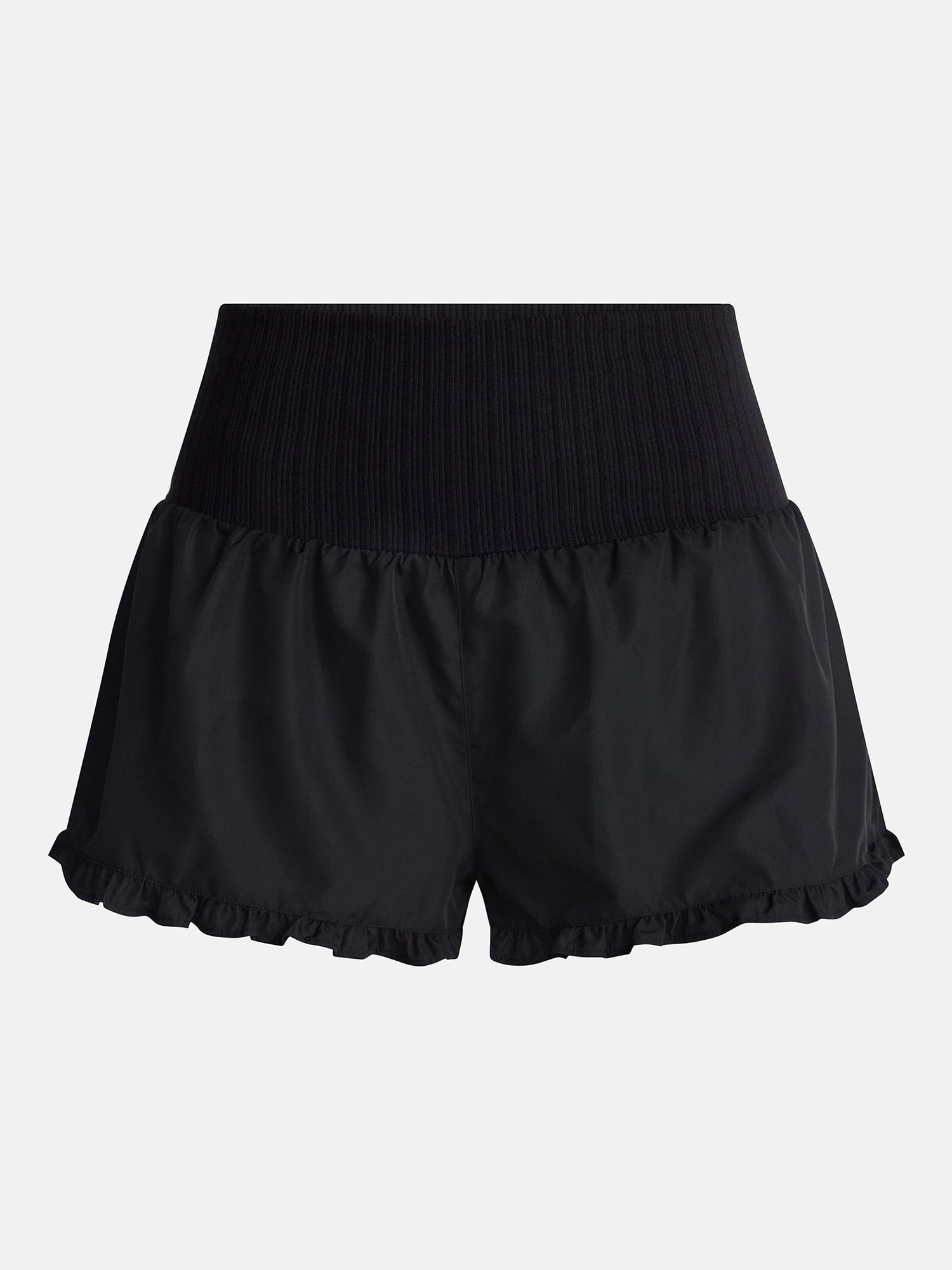 No Boundaries Ruffle Hem Shorts, 2" Inseam, Women's XXS-XXL