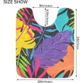 thumbnail image 3 of Dreamtimes Luxury Toilet Rugs U-Shaped 17.3"x13.4", Extra Soft and Absorbent Microfiber Bathroom Rugs, Non-Slip Toilet Bath Mat, Machine Contour Bath Rugs for Toilet Base-Colorful Tropical Leaves, 3 of 4