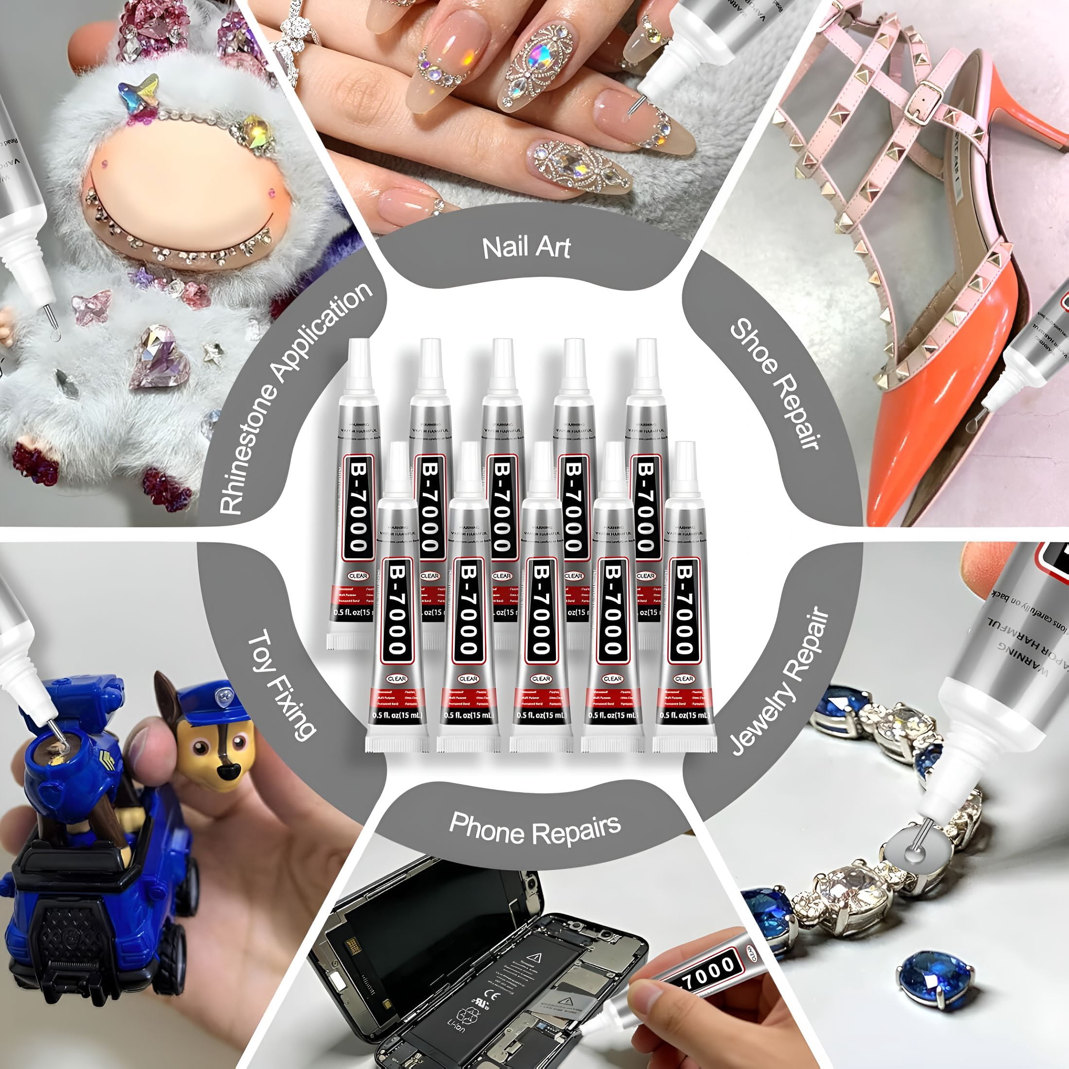 CCOCC Glue 15ml/0.5 fl oz 24-Pack - High Strength, Flexible, Waterproof Adhesive for Jewelry, Electronics, Crafts and More