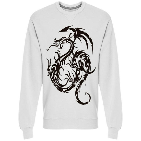 Tribal Tattoo Dragon Symbol Sweatshirt Men -Image by Shutterstock, Male 3X-Large