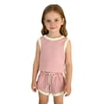 thumbnail image 3 of Fozruso Girls Summer Outfit Sleeveless Vest And Shorts Two Piece Playwear Casual Athletic Wear For Toddlers Kids Shorts Clothing Sets,Pink,6-9 Months, 3 of 6