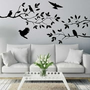 Flying Birds Tree Branches Wall Sticker, Art Decal Poster for Home Bedroom, DIY Mural Decor Decoration