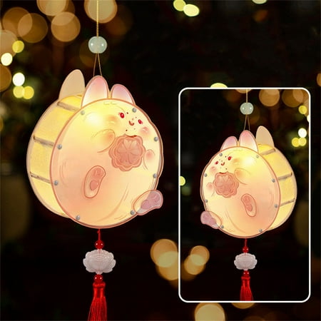 Party Supplies Cute Rabbit Lantern Kids Toy Light Lamp Bunny Shape Acrylic Lantern Rabbit Hanging Lamp Festival Lantern Mid-Autumn Lantern STYLE 5