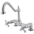 thumbnail image 1 of Kingston Brass KS1141AX Double Handle 8 in. Bridge Deck Mount Kitchen Faucet, 1 of 3