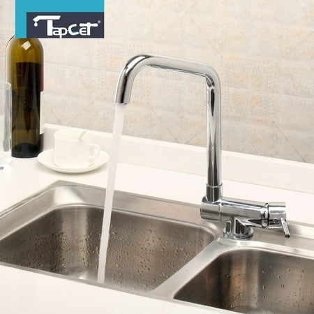 On Clearance Tapcet Modern Sink Basin Kitchen Faucet Single Handle Chrome Polished Mixer Tap