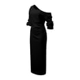 thumbnail image 6 of Dvprdro Womens Summer Party Maxi Dress Off Shoulder 3/4 Sleeve Bodycon Solid Ruched, 6 of 9