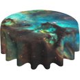 thumbnail image 4 of Universe Galaxy Space Round Tablecloth 60 Inch, Washable Polyester Table Cloth Cover, Water Resistant Spill Proof Table Cloth for Kitchen Holiday Dining Room Party Picnic Decor, 4 of 6