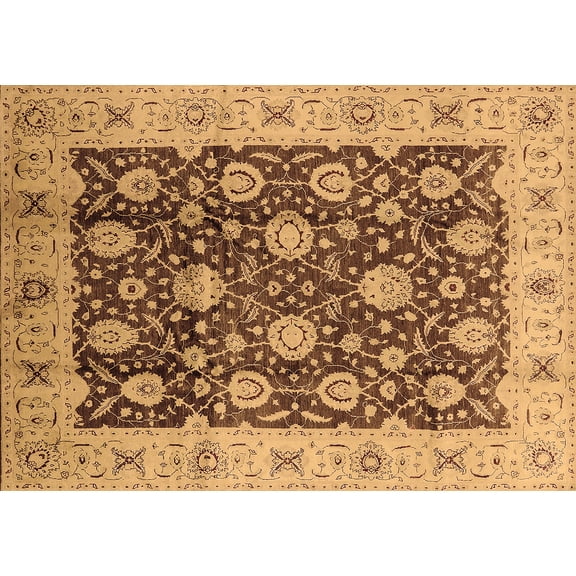 Ahgly Company Indoor Rectangle Oriental Brown Traditional Area Rugs, 5' x 7'