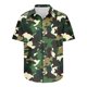 thumbnail image 5 of Camuflaje de los Hombres Impresa Camisa de Solapa, Moda de Manga Corta con Tejido Elástico para la Playa Casual Y el Uso de la Fiesta, Blusa Elástica Suave, 5 of 9