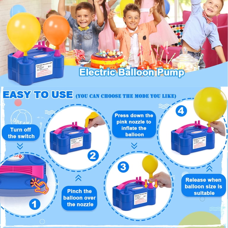 ID IDAODAN Electric Balloon Inflator, Portable Dual Nozzle Balloon