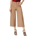 thumbnail image 2 of Trina Turk Womens Wide Leg Casual Cropped Pants, Beige, 12, 2 of 2