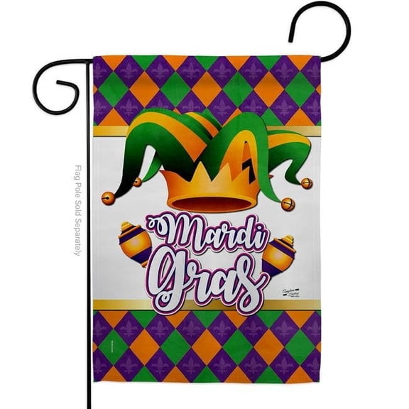 Angeleno Heritage G130358-BO 13 x 18.5 in. Mardi Gras Fun Springtime Vertical Garden Flag with Double-Sided House Decoration Banner Yard Gift
