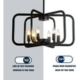 thumbnail image 4 of 6-Light Black Chandelier,23" Farmhouse Dining Room Light Fixture, Geometric Industrial Metal Hang Lighting Over Table, Large Pendant Lights for Kitchen Island, Entryway, Foy, 4 of 9