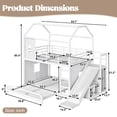 thumbnail image 2 of Harper & Bright Designs Full over Full Bunk Bed with Storage Cabinet and Hanging Rod, Metal Bunk Bed Frame with Slide & Ladder, House Bunk Bed with Curtain, Guardrails and LED Light Strip, White, 2 of 16