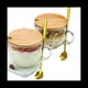 thumbnail image 2 of Tazas de Café con Asa, Vasos de Vidrio con Tapas de Bambú y Cucharas de Flor de , Vasos Transparentes para Té, Cereales, Yogur, 2 of 8