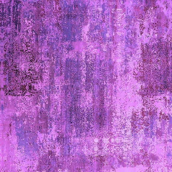 Ahgly Company Indoor Square Oriental Purple Industrial Area Rugs, 4' Square