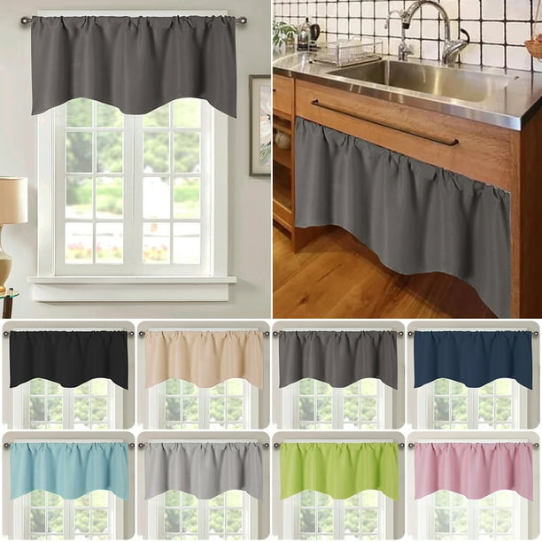 Rod Pocket Short Blackout Window Curtain Panel For Cafe Bathroom Door Kitchen Energy Efficient Noise Reducing Light Blocking Com Rod Pocket Short Blackout Window, Short Window Curtain