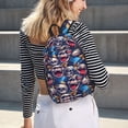 thumbnail image 5 of Rocae rock Skull blue record for Canvas College Laptop Backpack for Men Women-Small, 5 of 5