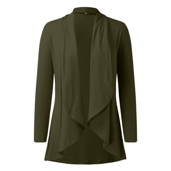 CAICJ98 Womens Fall Fashion 2023 Womens Oversized Open Front Cardigan Sweaters Cable Knit Long Sleeve Cardigans Outwear Coats Green,S