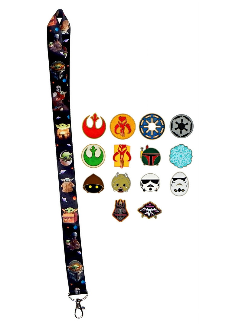 The Mandalorian Themed Star Wars 5 Pin Set w/ Lanyard Disney