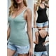 thumbnail image 3 of Chaleco de mujer, Camisetas sin mangas de punto para mujer Chaleco sin mangas con cuello en V acanal Meterk Verde/Medio, 3 of 7