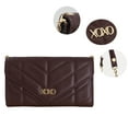 thumbnail image 6 of XOXO Women’s Small Wine Vegan Leather Quilted Fold Wallet withCrossbody Strap, 6 of 6