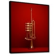 thumbnail image 2 of Designart "Triumph Of The Regal Red Trumpet" Music Floater Framed Wall Art Living Room, 2 of 5