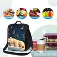 thumbnail image 4 of Lsque Starry Sky Sleep White Bear Lunch Bag Lunch Box for Women Men Reusable Insulated Lunch Tote Bag,Leakproof Thermal Cooler Sack Food Handbags Case High Capacity, 4 of 9