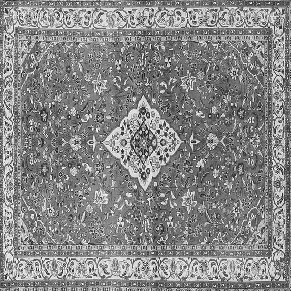 Ahgly Company Indoor Square Medallion Gray Traditional Area Rugs, 4' Square