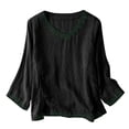 thumbnail image 2 of Xihbxyly Hauts Décontractés pour Femmes, Col Rond, Aguichant, Dégradé, Manches Courtes, Soldes, 2 of 6