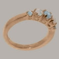 thumbnail image 3 of LBG British Made 14k Rose Gold Natural Aquamarine & Opal Womens Engagement Ring - 33 size options - Size 4.75, 3 of 6