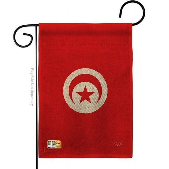 13 x 18.5 in. Tunisia Burlap Flags of the World Nationality Impressions Decorative Vertical Double Sided Garden Flag