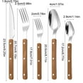 thumbnail image 3 of 5-Piece Stainless Steel Western Cutlery Set Steak Knife Fork Spoon Studded Clip Handle Dining Utensils Kitchen Flatware Tableware Silverware, 3 of 5