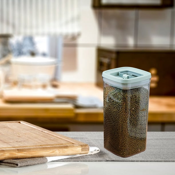 Latas con Cierre Hermético para Granos y Otros Productos de Cocina. Latas de Plástico Transparente Aptas para Alimentos. Ideales para Almacenar Snacks, Productos Secos y Té.