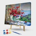 thumbnail image 2 of Kit de pintura por números, paisaje de flores DIY, lienzo, arte al óleo, imagen artesanal Tmvgtek Oficina Multiescena Multifunción, 2 of 9