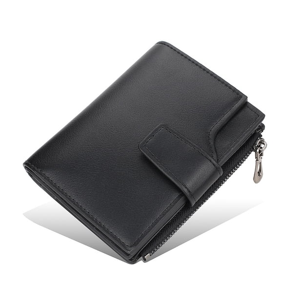 Carteras de moda Minnieouse para mujer color negro PU diseño corto tarjetero cierre con cerrojo