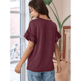thumbnail image 6 of Womens Short Sleeve Tops Dark Red XXL, 6 of 9